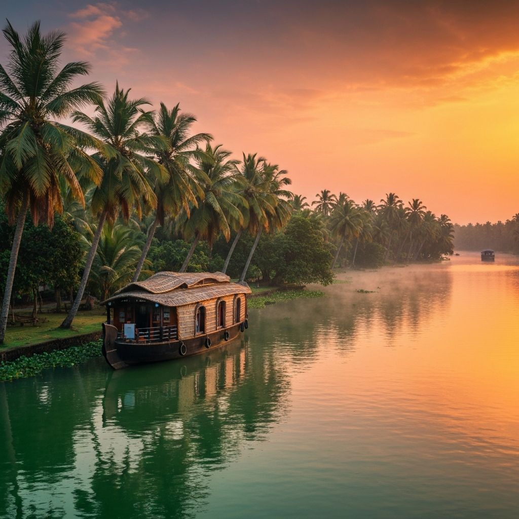 Kerala Backwaters at sunset